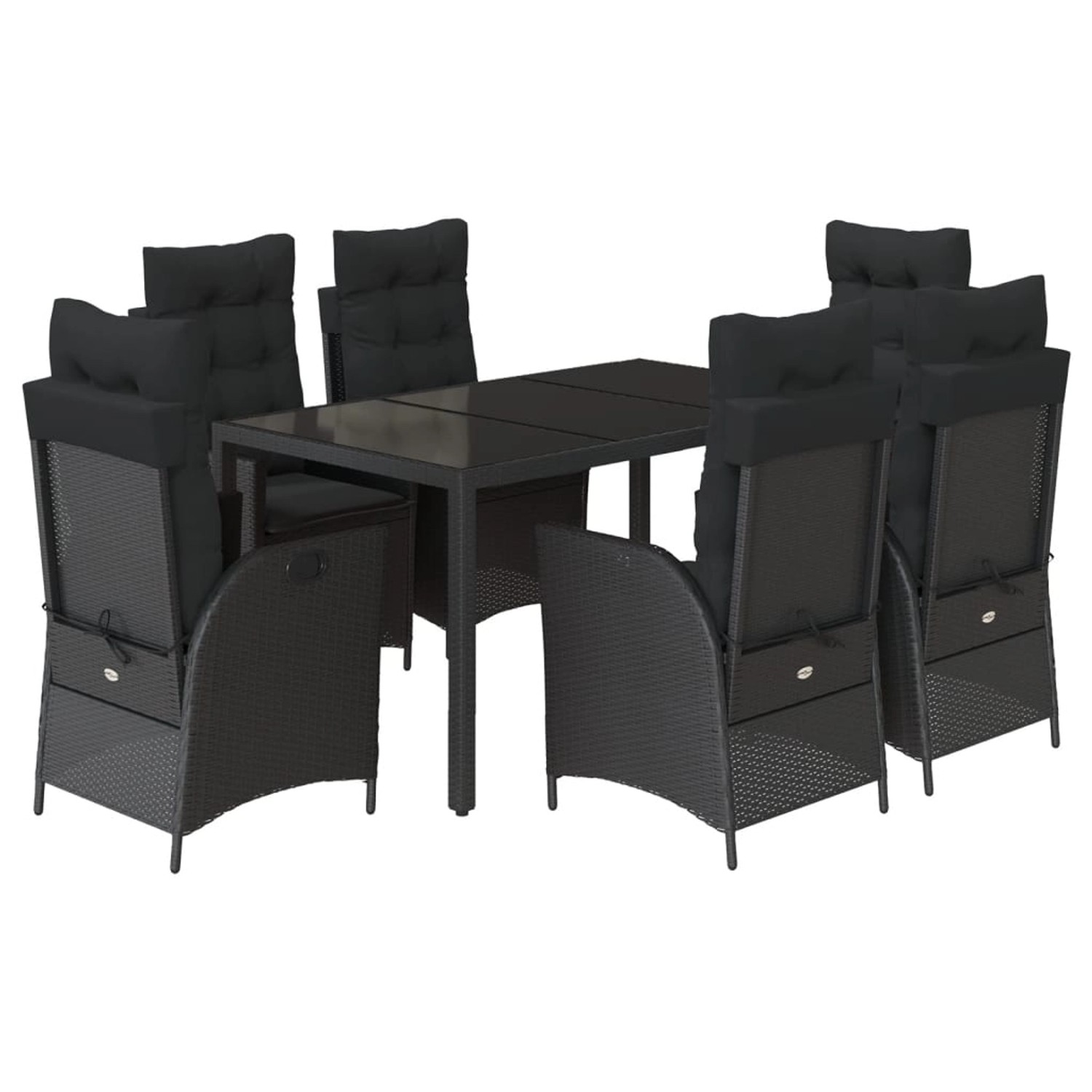 vidaXL 7-tlg Garten-Essgruppe mit Kissen Schwarz Poly Rattan Modell 162 vidaXL 7-tlg Garten-Essgruppe mit Kissen Schwarz Poly Rattan Modell 162 von VIDAXL