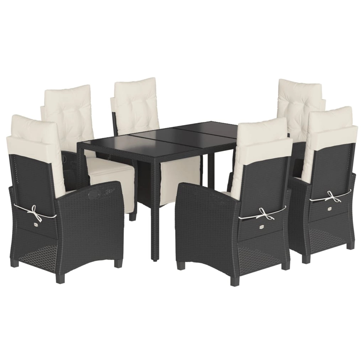 vidaXL 7-tlg Garten-Essgruppe mit Kissen Schwarz Poly Rattan Modell 94 vidaXL 7-tlg Garten-Essgruppe mit Kissen Schwarz Poly Rattan Modell 94 von VIDAXL