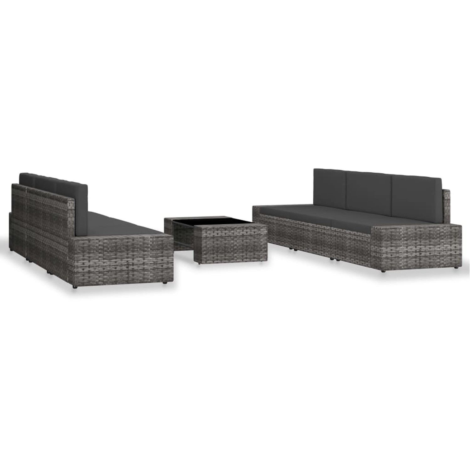 vidaXL 7-tlg Garten-Lounge-Set Poly Rattan Grau Modell 1 vidaXL 7-tlg Garten-Lounge-Set Poly Rattan Grau Modell 1 von VIDAXL