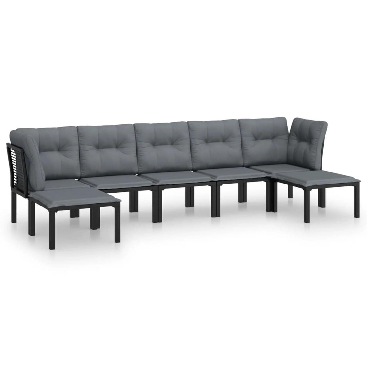 vidaXL 7-tlg Garten-Lounge-Set Schwarz und Grau Poly Rattan Modell 5 vidaXL 7-tlg Garten-Lounge-Set Schwarz und Grau Poly Rattan Modell 5 von VIDAXL