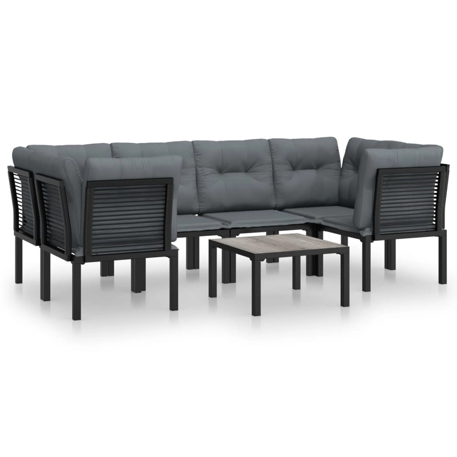 vidaXL 7-tlg Garten-Lounge-Set Schwarz und Grau Poly Rattan Modell 6 vidaXL 7-tlg Garten-Lounge-Set Schwarz und Grau Poly Rattan Modell 6 von VIDAXL