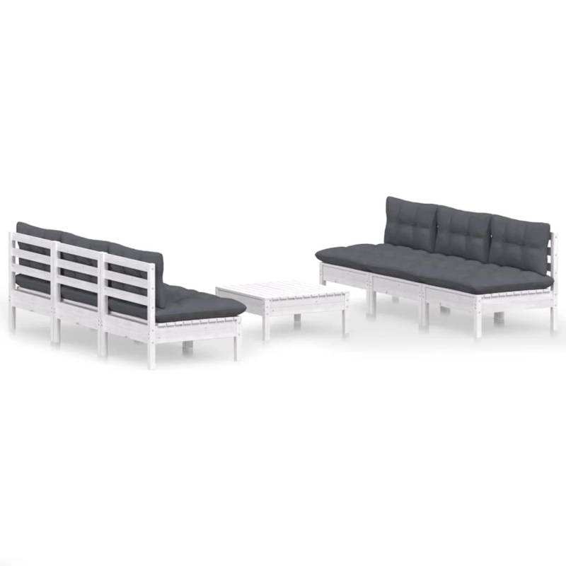 vidaXL 7-tlg Garten-Lounge-Set mit Anthrazit Kissen Kiefernholz Modell 1 von VIDAXL