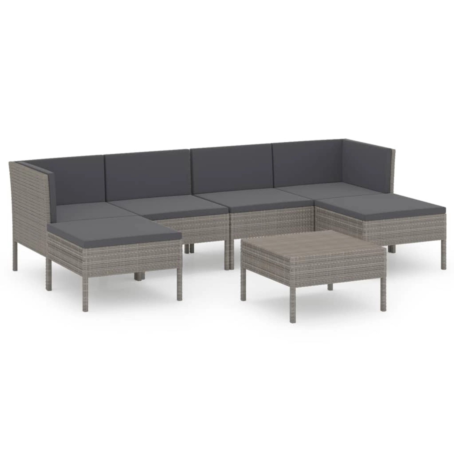 vidaXL 7-tlg Garten-Lounge-Set mit Auflagen Poly Rattan Grau Modell 5 vidaXL 7-tlg Garten-Lounge-Set mit Auflagen Poly Rattan Grau Modell 5 von VIDAXL