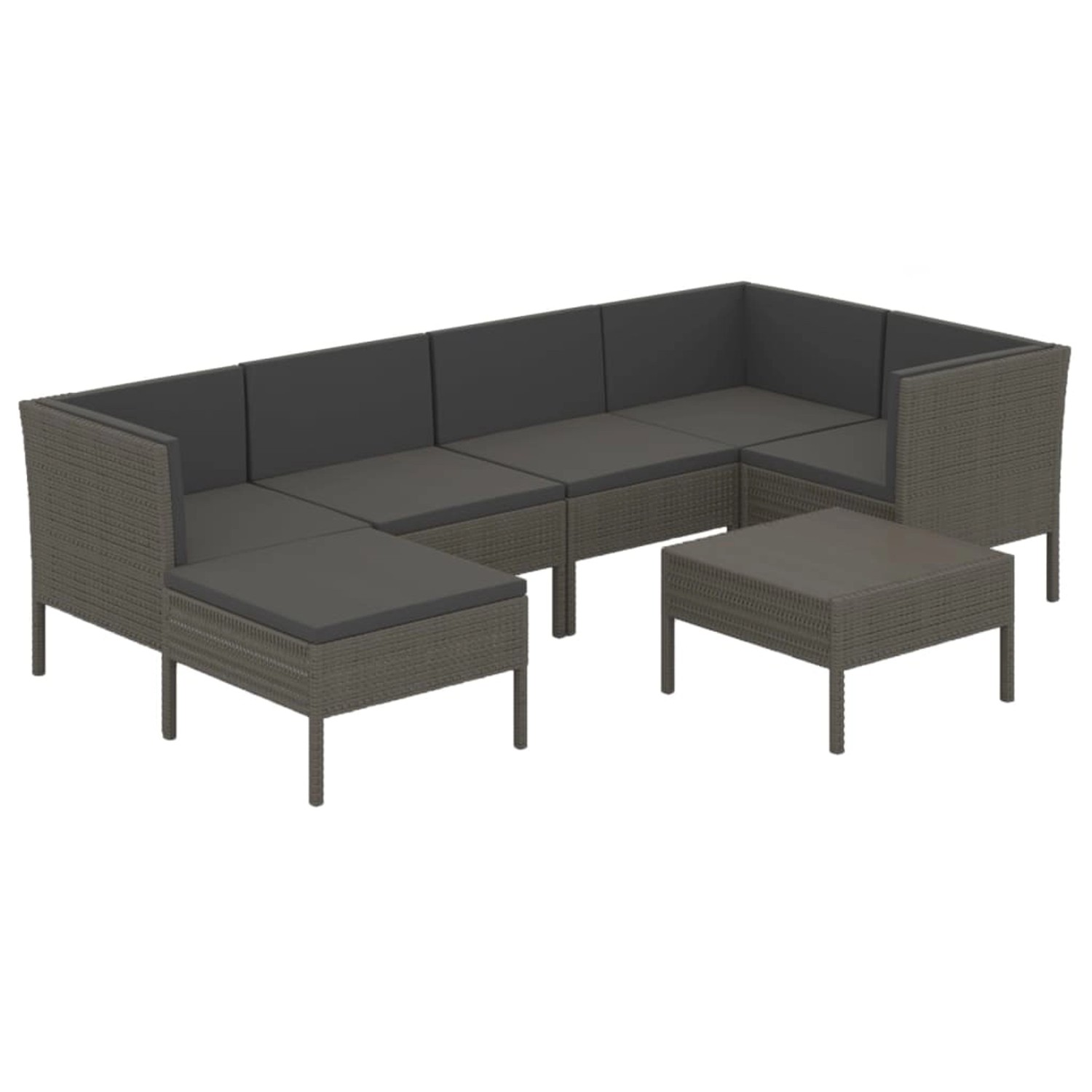 vidaXL 7-tlg Garten-Lounge-Set mit Auflagen Poly Rattan Grau Modell 7 vidaXL 7-tlg Garten-Lounge-Set mit Auflagen Poly Rattan Grau Modell 7 von VIDAXL
