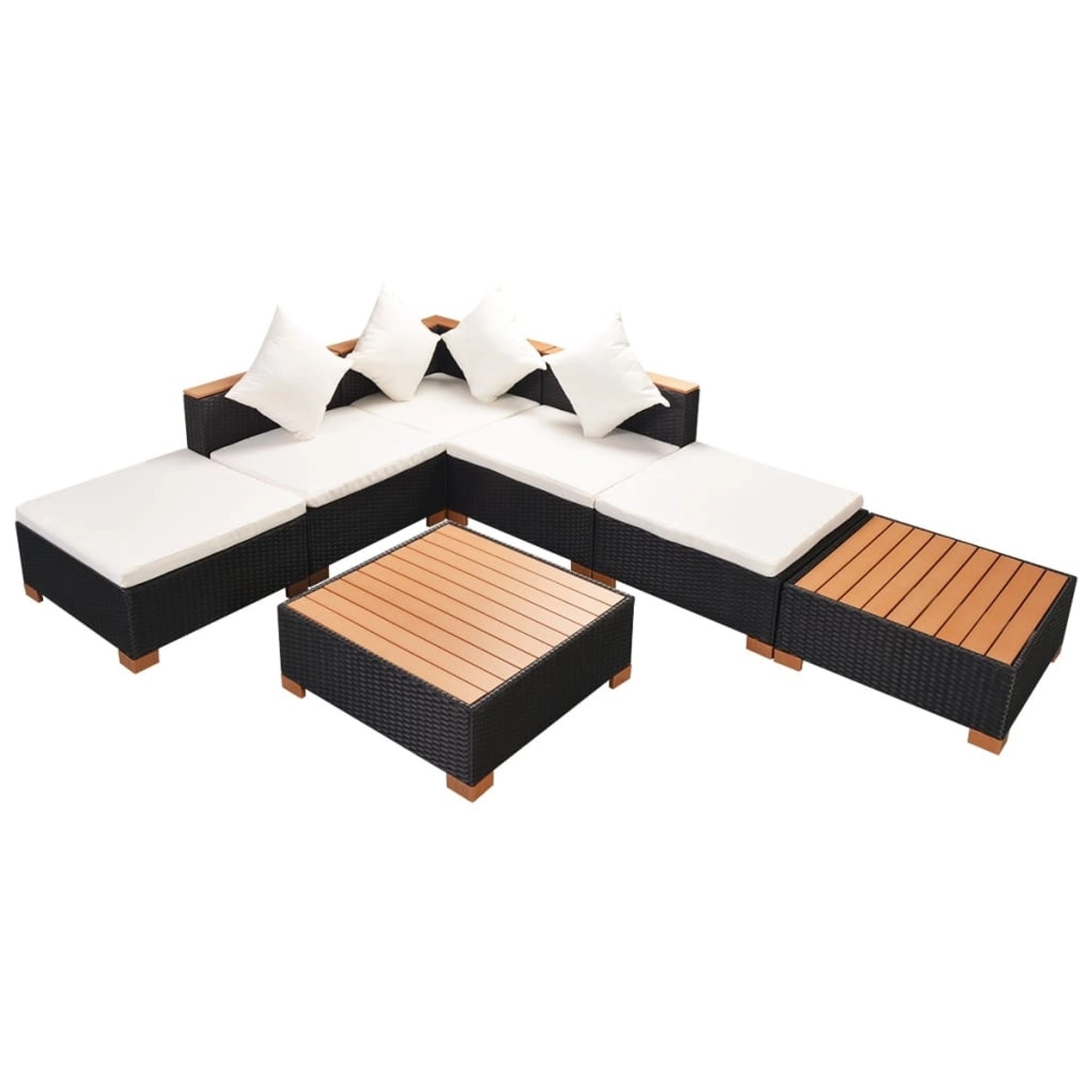 vidaXL 7-tlg Garten-Lounge-Set mit Auflagen Poly Rattan Schwarz Modell 2 vidaXL 7-tlg Garten-Lounge-Set mit Auflagen Poly Rattan Schwarz Modell 2 von VIDAXL