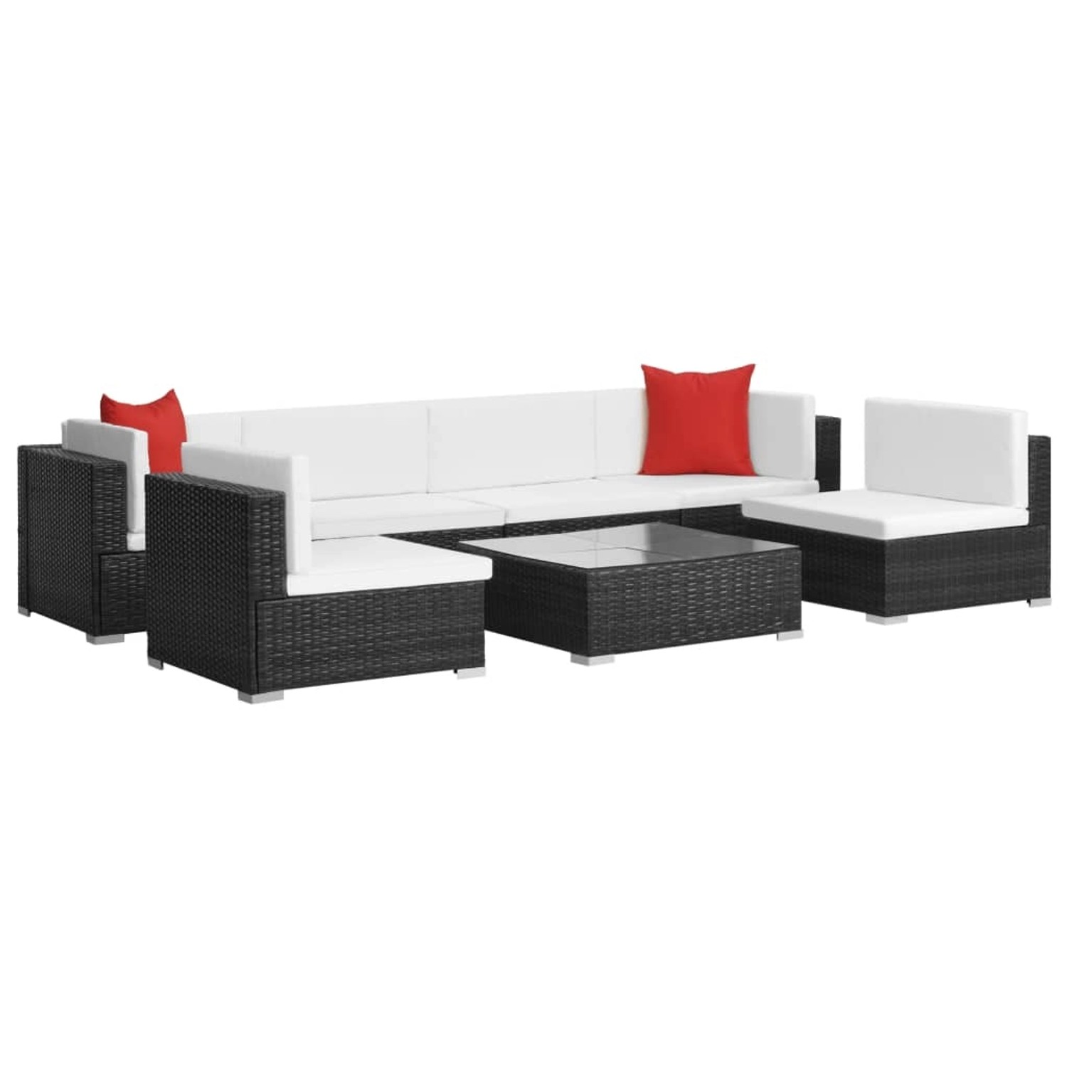 vidaXL 7-tlg Garten-Lounge-Set mit Auflagen Poly Rattan Schwarz Modell 8 vidaXL 7-tlg Garten-Lounge-Set mit Auflagen Poly Rattan Schwarz Modell 8 von VIDAXL