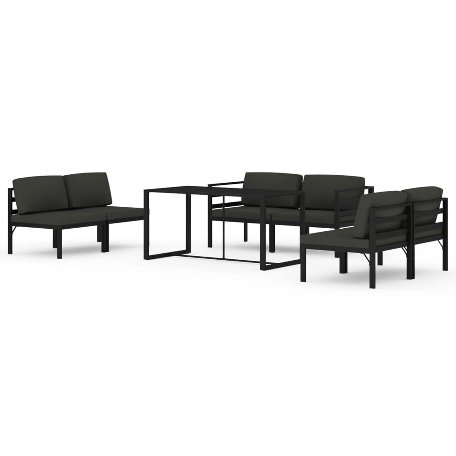 vidaXL 7-tlg Garten-Lounge-Set mit Kissen Aluminium Anthrazit Modell 10 vidaXL 7-tlg Garten-Lounge-Set mit Kissen Aluminium Anthrazit Modell 10 von VIDAXL