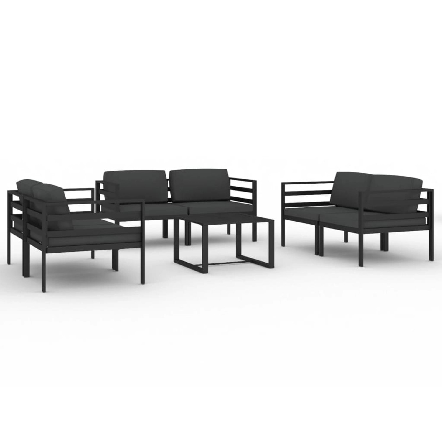 vidaXL 7-tlg Garten-Lounge-Set mit Kissen Aluminium Anthrazit Modell 4 vidaXL 7-tlg Garten-Lounge-Set mit Kissen Aluminium Anthrazit Modell 4 von VIDAXL