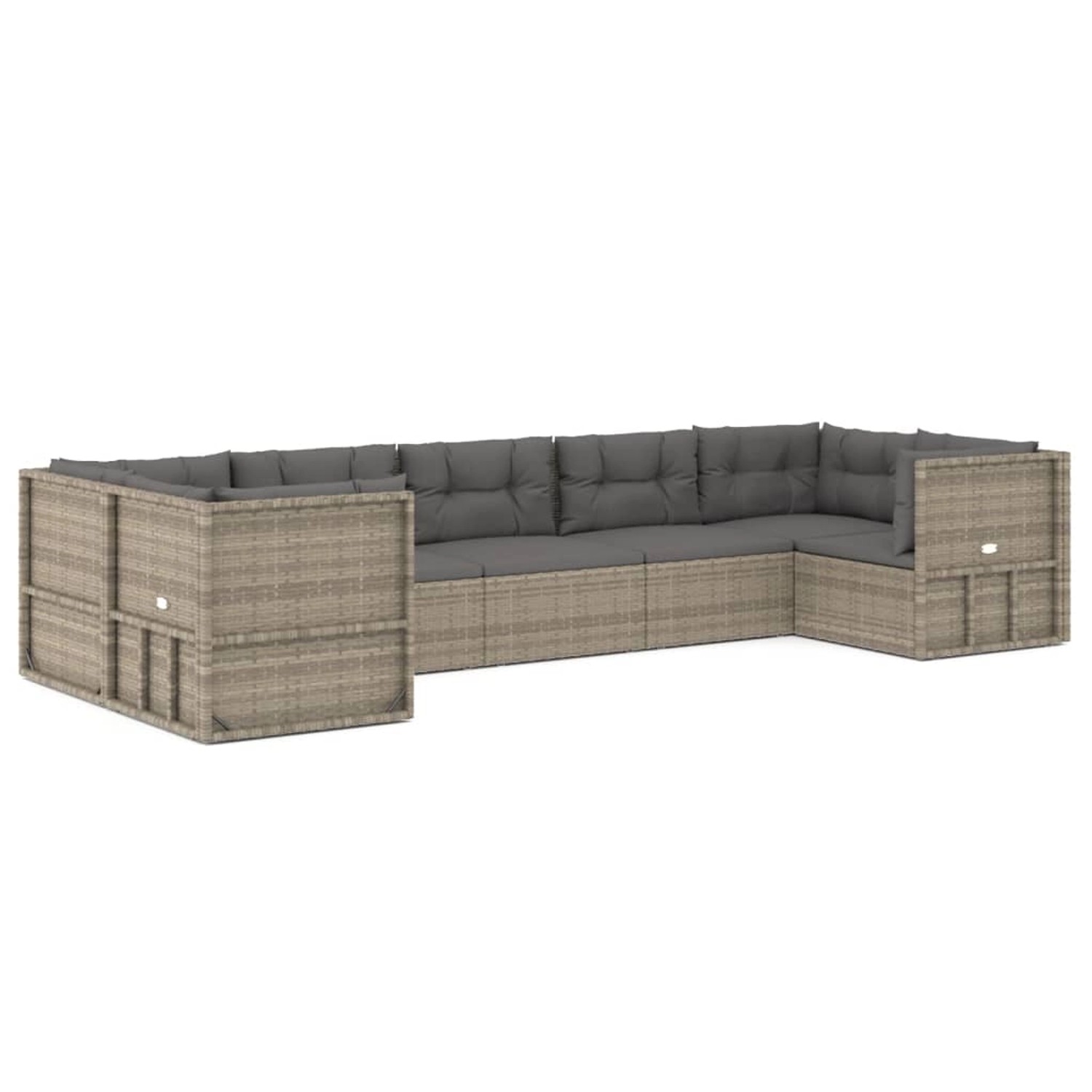 vidaXL 7-tlg Garten-Lounge-Set mit Kissen Grau Poly Rattan Modell 41 vidaXL 7-tlg Garten-Lounge-Set mit Kissen Grau Poly Rattan Modell 41 von VIDAXL