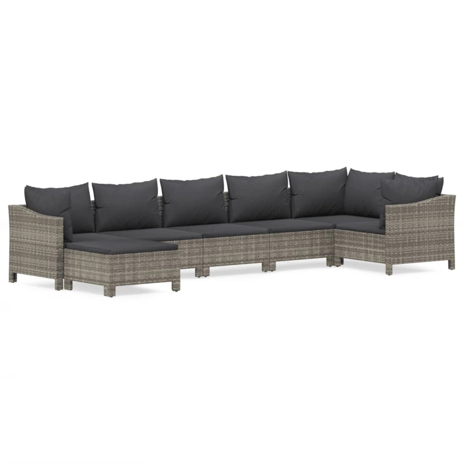 vidaXL 7-tlg Garten-Lounge-Set mit Kissen Grau Poly Rattan Modell 50 vidaXL 7-tlg Garten-Lounge-Set mit Kissen Grau Poly Rattan Modell 50 von VIDAXL