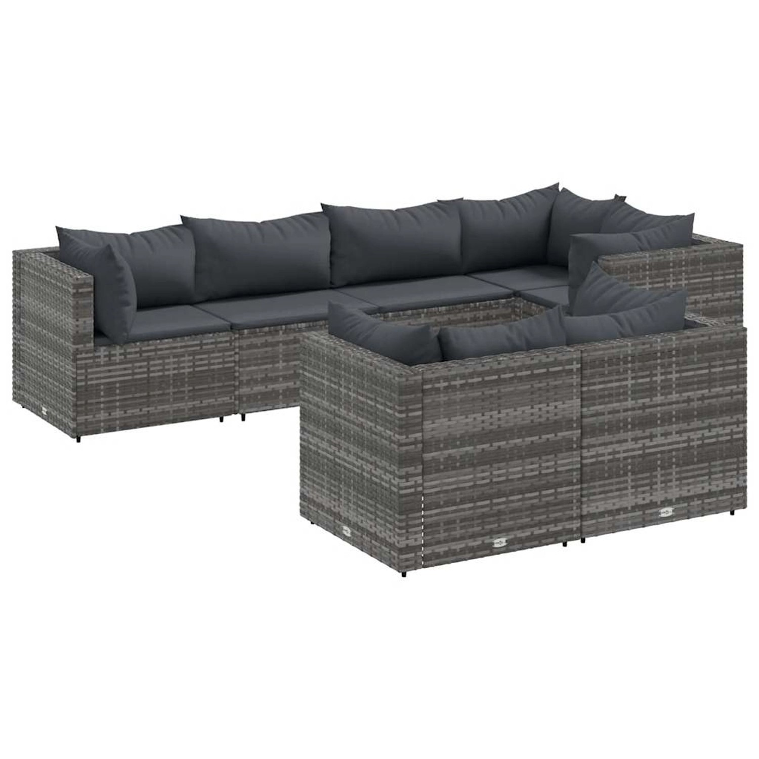 vidaXL 7-tlg Garten-Lounge-Set mit Kissen Grau Poly Rattan Modell 88 vidaXL 7-tlg Garten-Lounge-Set mit Kissen Grau Poly Rattan Modell 88 von VIDAXL