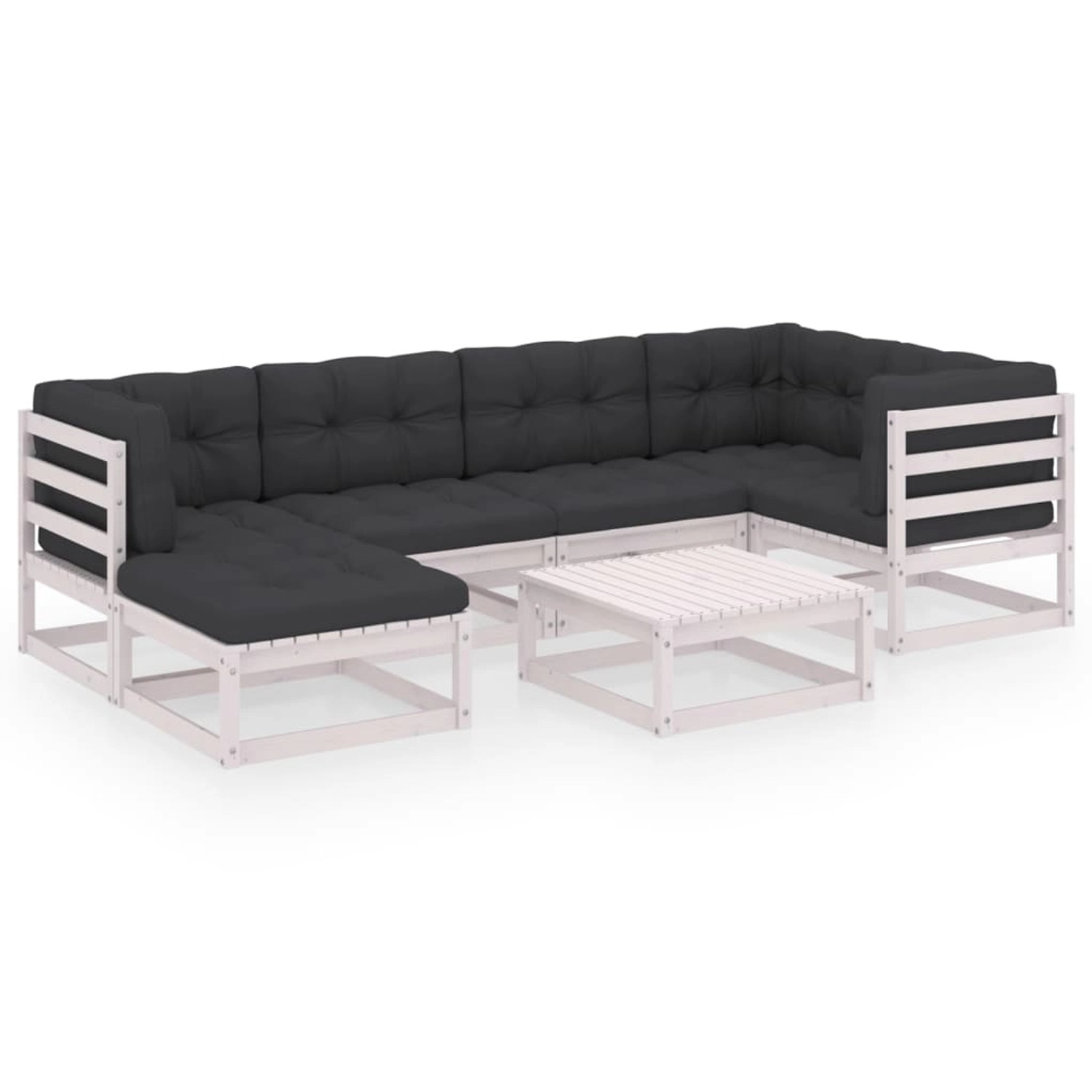 vidaXL 7-tlg Garten-Lounge-Set mit Kissen Kiefer Massivholz Modell 28 vidaXL 7-tlg Garten-Lounge-Set mit Kissen Kiefer Massivholz Modell 28 von VIDAXL