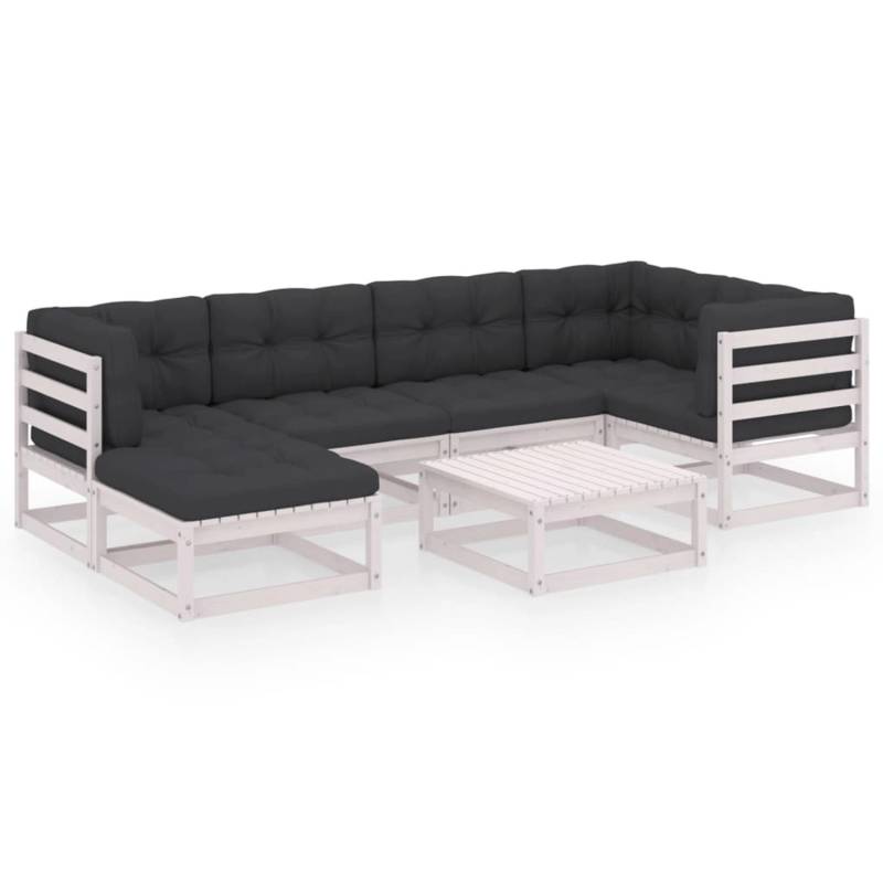 vidaXL 7-tlg Garten-Lounge-Set mit Kissen Kiefer Massivholz Modell 28 von VIDAXL