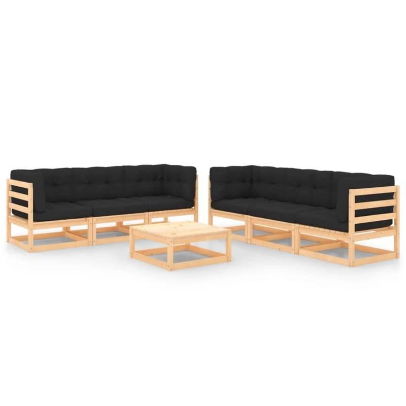 vidaXL 7-tlg Garten-Lounge-Set mit Kissen Kiefer Massivholz Modell 82 von VIDAXL