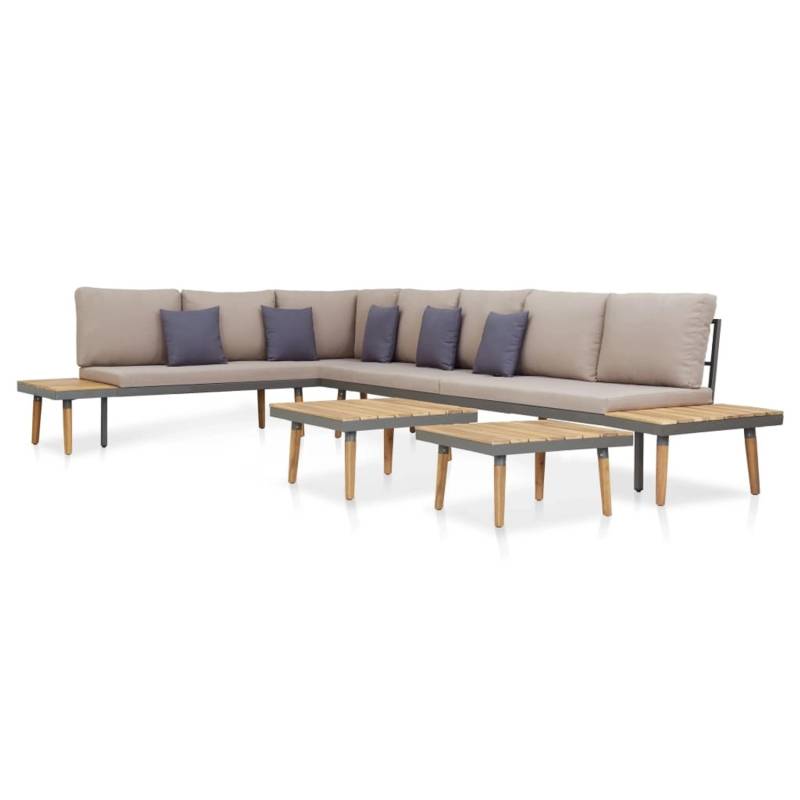vidaXL 7-tlg Garten-Lounge-Set mit Kissen Massivholz Akazie Braun Modell 1 von VIDAXL