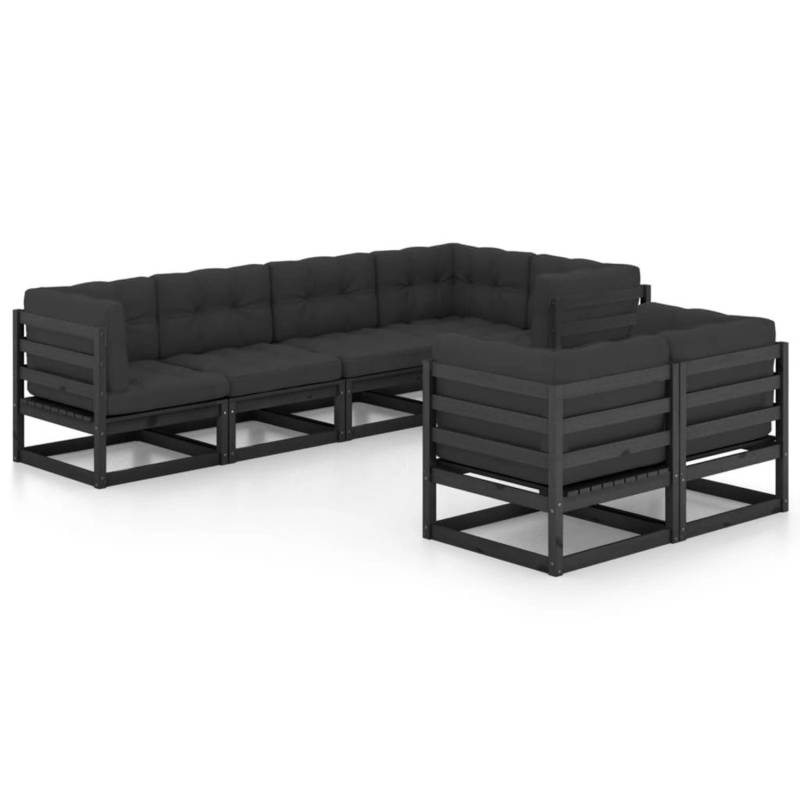vidaXL 7-tlg Garten-Lounge-Set mit Kissen Massivholz Kiefer Modell 4 von VIDAXL