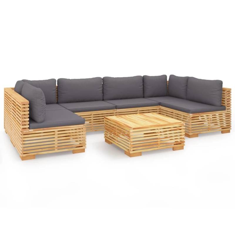 vidaXL 7-tlg Garten-Lounge-Set mit Kissen Massivholz Teak Modell 1 von VIDAXL