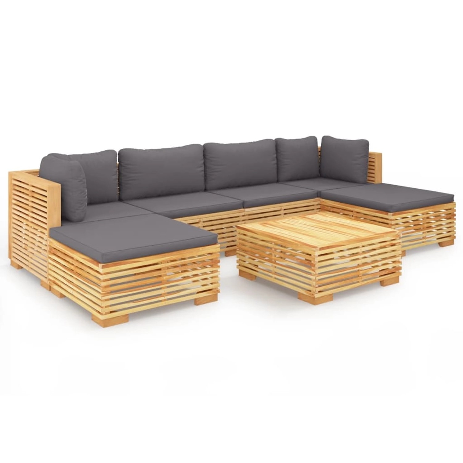vidaXL 7-tlg Garten-Lounge-Set mit Kissen Massivholz Teak Modell 4 vidaXL 7-tlg Garten-Lounge-Set mit Kissen Massivholz Teak Modell 4 von VIDAXL
