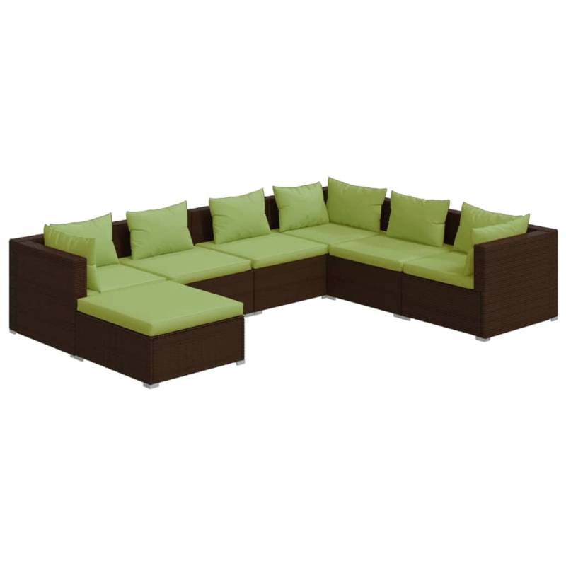 vidaXL 7-tlg Garten-Lounge-Set mit Kissen Poly Rattan Braun Modell 27 von VIDAXL