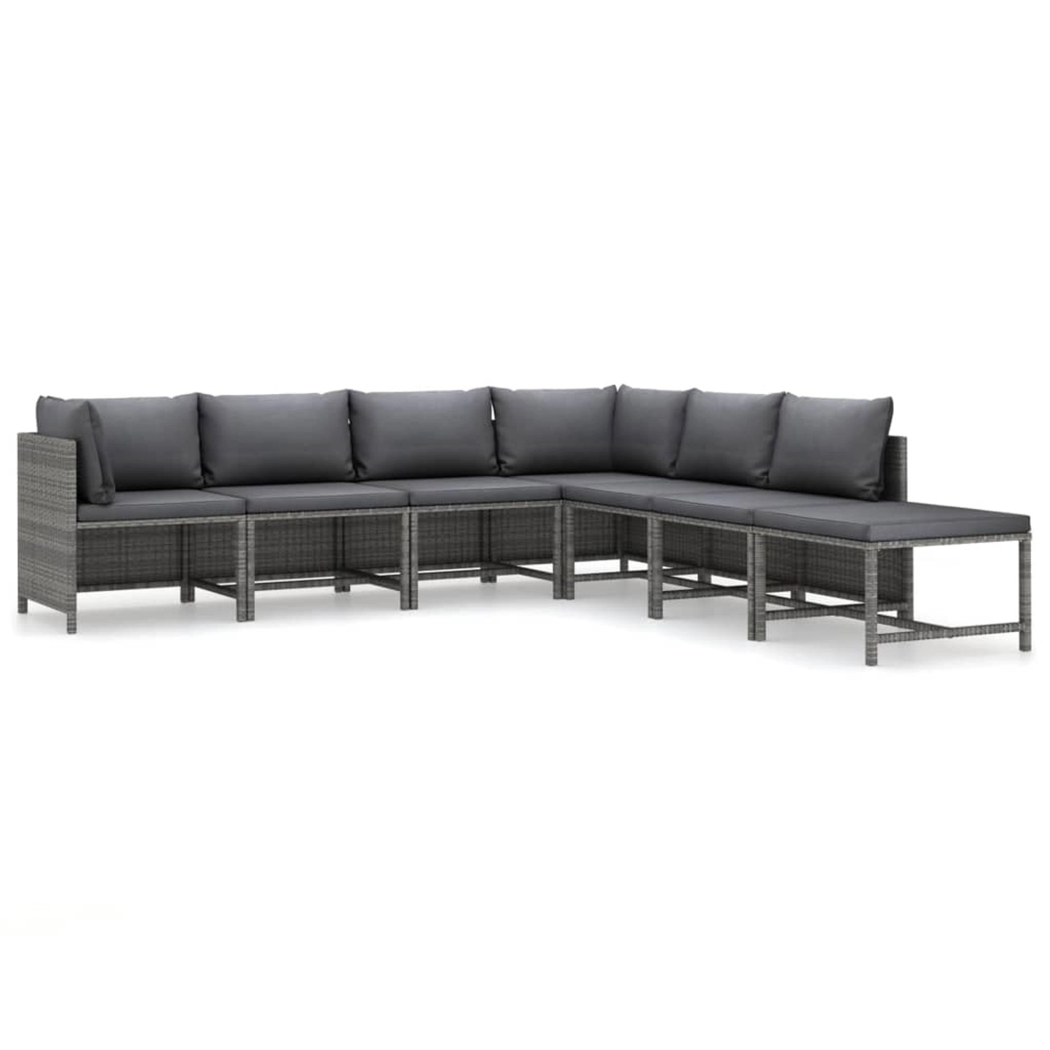 vidaXL 7-tlg Garten-Lounge-Set mit Kissen Poly Rattan Grau Modell 7 vidaXL 7-tlg Garten-Lounge-Set mit Kissen Poly Rattan Grau Modell 7 von VIDAXL
