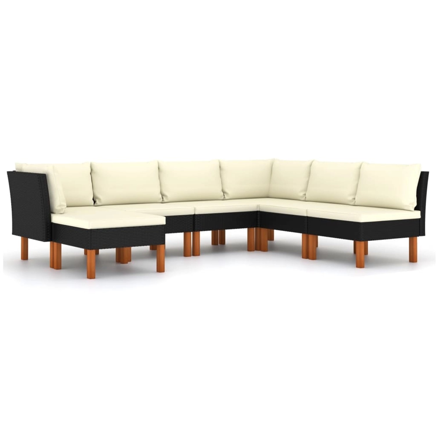 vidaXL 7-tlg Garten-Lounge-Set mit Kissen Poly Rattan Schwarz Modell 4 vidaXL 7-tlg Garten-Lounge-Set mit Kissen Poly Rattan Schwarz Modell 4 von VIDAXL