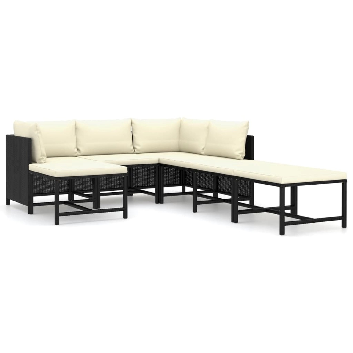 vidaXL 7-tlg Garten-Lounge-Set mit Kissen Poly Rattan Schwarz Modell 7 vidaXL 7-tlg Garten-Lounge-Set mit Kissen Poly Rattan Schwarz Modell 7 von VIDAXL