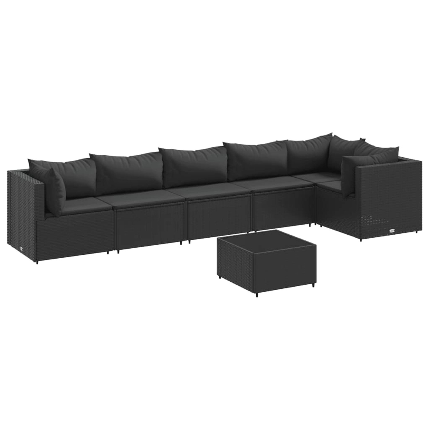 vidaXL 7-tlg Garten-Lounge-Set mit Kissen Schwarz Poly Rattan Modell 28 vidaXL 7-tlg Garten-Lounge-Set mit Kissen Schwarz Poly Rattan Modell 28 von VIDAXL