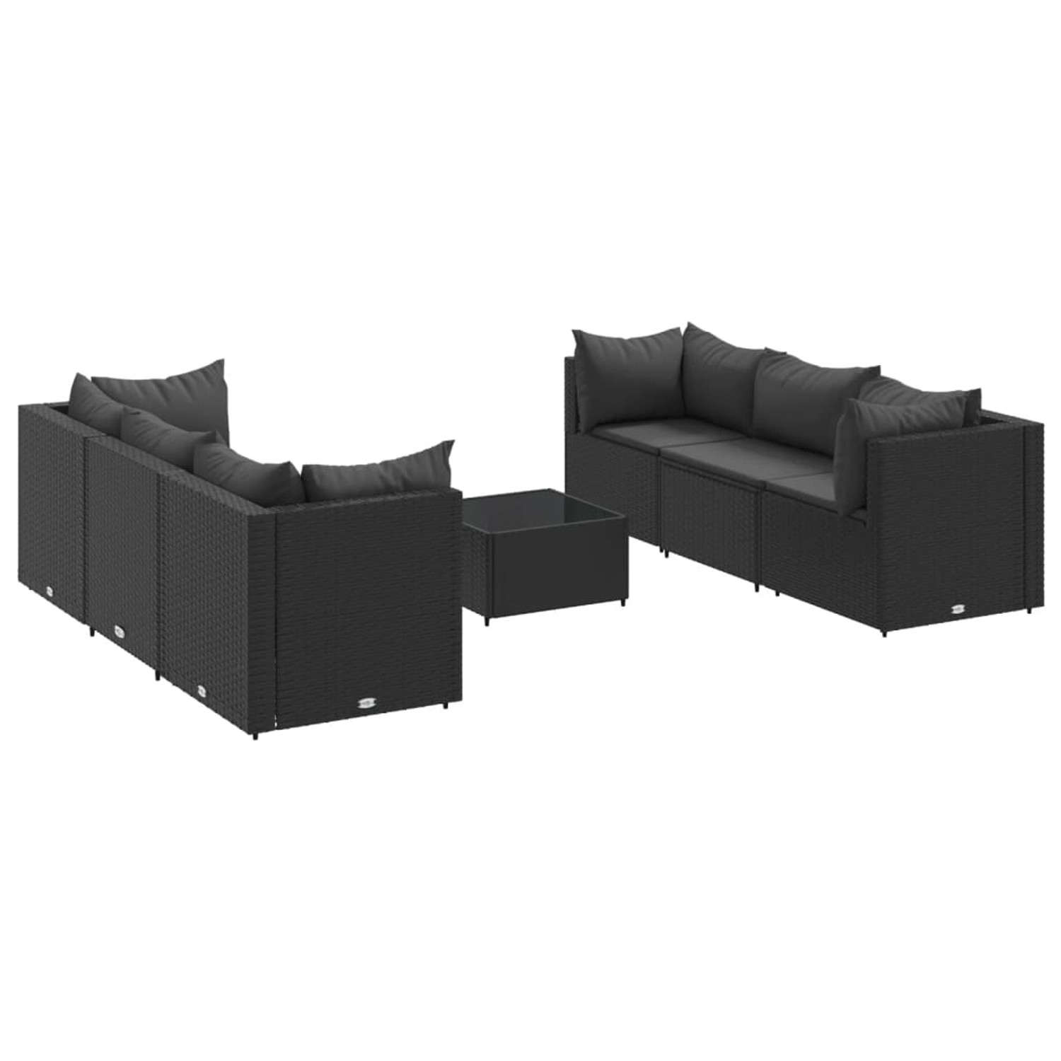 vidaXL 7-tlg Garten-Lounge-Set mit Kissen Schwarz Poly Rattan Modell 30 vidaXL 7-tlg Garten-Lounge-Set mit Kissen Schwarz Poly Rattan Modell 30 von VIDAXL