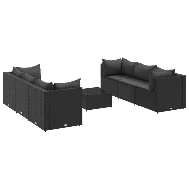 vidaXL 7-tlg Garten-Lounge-Set mit Kissen Schwarz Poly Rattan Modell 30 von VIDAXL