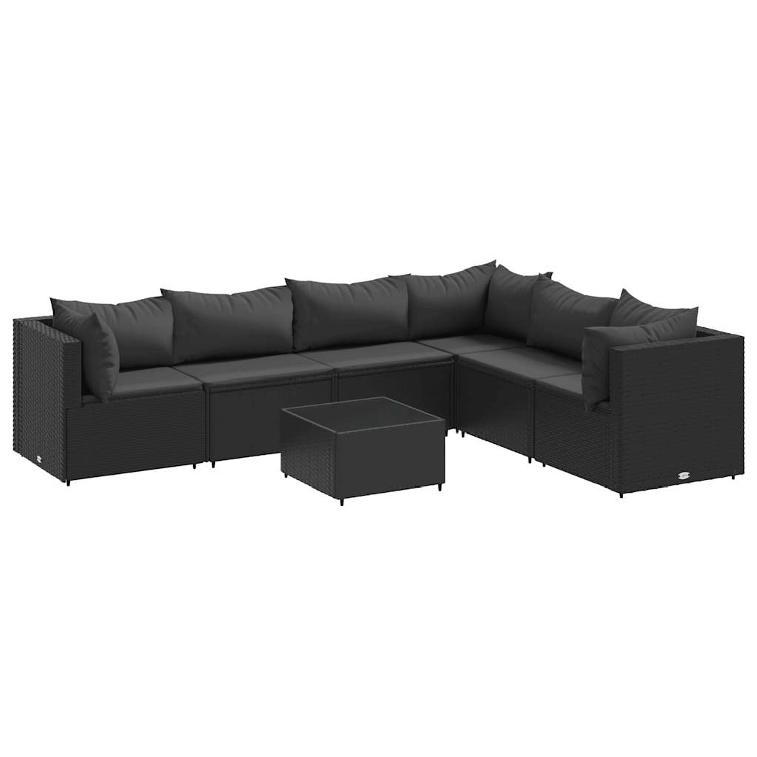 vidaXL 7-tlg Garten-Lounge-Set mit Kissen Schwarz Poly Rattan Modell 33 vidaXL 7-tlg Garten-Lounge-Set mit Kissen Schwarz Poly Rattan Modell 33 von VIDAXL