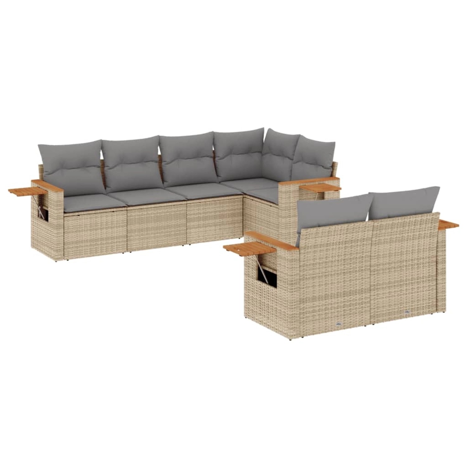 vidaXL 7-tlg Garten-Sofagarnitur mit Kissen Beige Poly Rattan Modell 143 vidaXL 7-tlg Garten-Sofagarnitur mit Kissen Beige Poly Rattan Modell 143 von VIDAXL