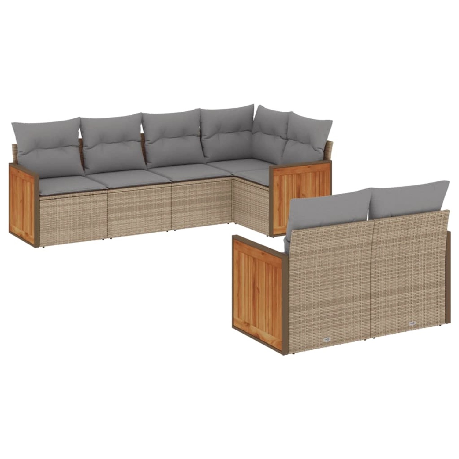 vidaXL 7-tlg Garten-Sofagarnitur mit Kissen Beige Poly Rattan Modell 202 vidaXL 7-tlg Garten-Sofagarnitur mit Kissen Beige Poly Rattan Modell 202 von VIDAXL