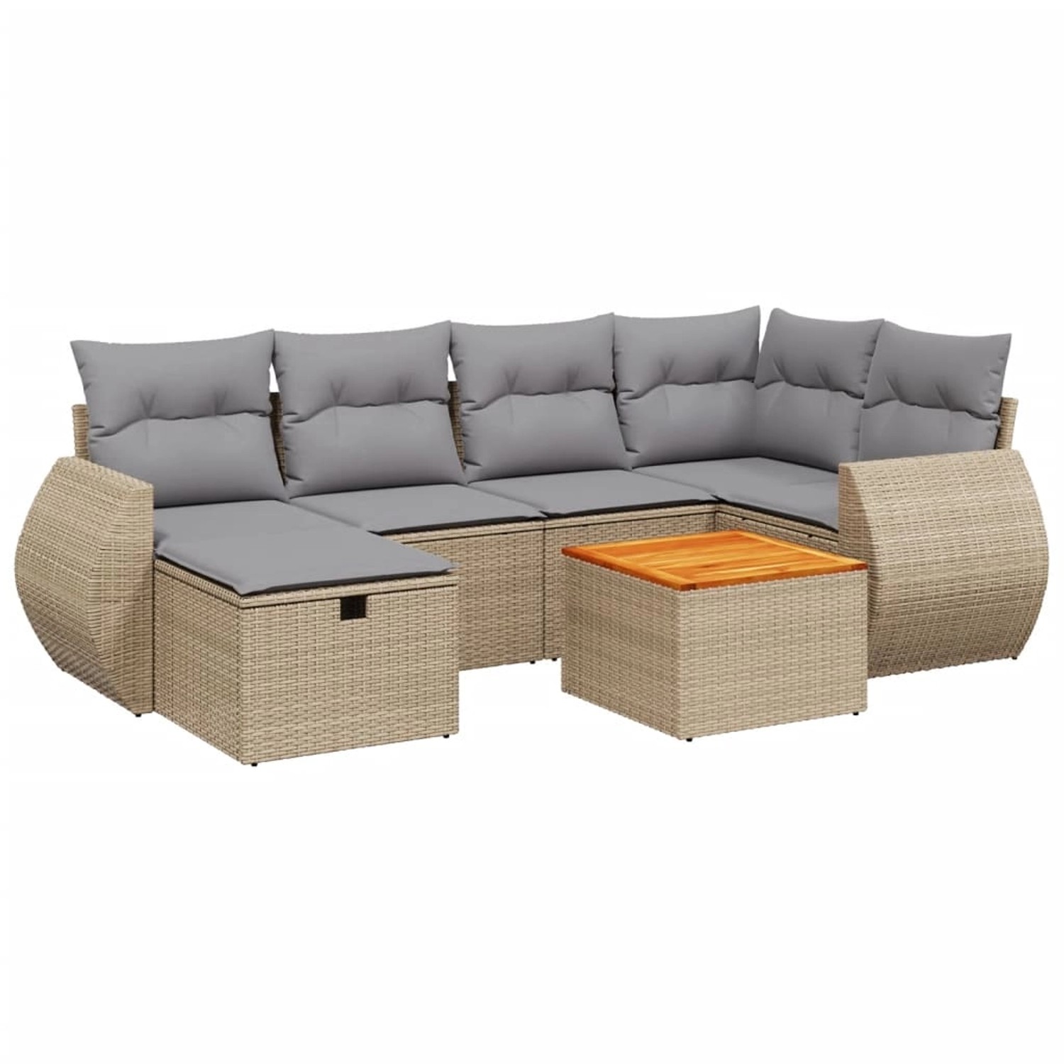 vidaXL 7-tlg Garten-Sofagarnitur mit Kissen Beige Poly Rattan Modell 237 vidaXL 7-tlg Garten-Sofagarnitur mit Kissen Beige Poly Rattan Modell 237 von VIDAXL
