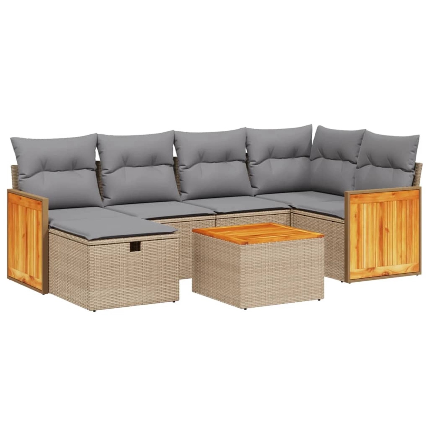vidaXL 7-tlg Garten-Sofagarnitur mit Kissen Beige Poly Rattan Modell 254 vidaXL 7-tlg Garten-Sofagarnitur mit Kissen Beige Poly Rattan Modell 254 von VIDAXL