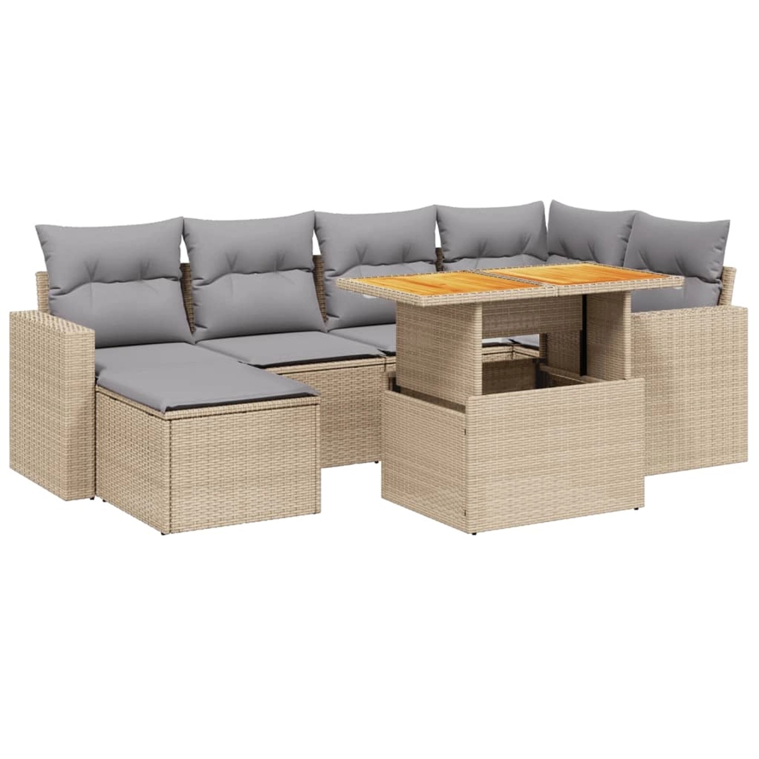 vidaXL 7-tlg Garten-Sofagarnitur mit Kissen Beige Poly Rattan Modell 355 vidaXL 7-tlg Garten-Sofagarnitur mit Kissen Beige Poly Rattan Modell 355 von VIDAXL
