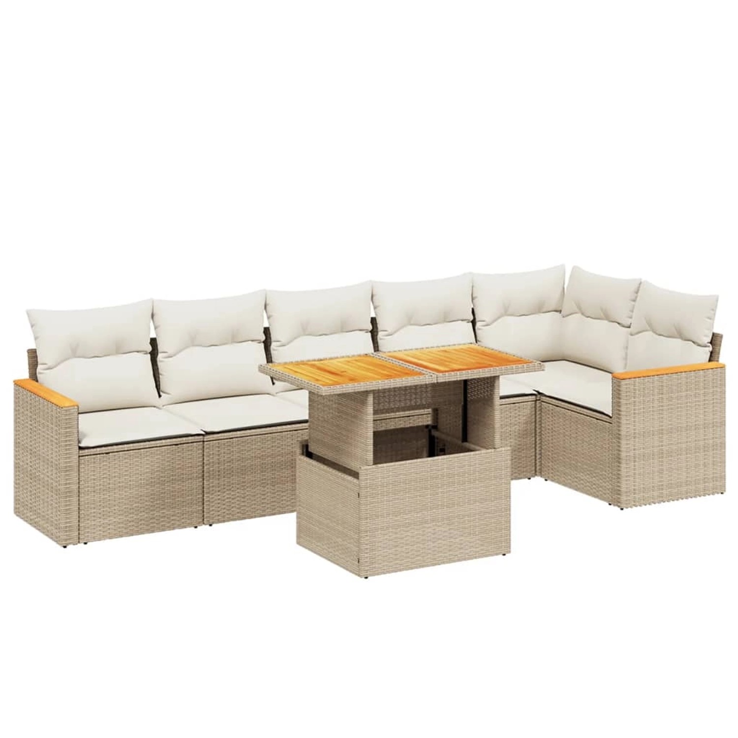 vidaXL 7-tlg Garten-Sofagarnitur mit Kissen Beige Poly Rattan Modell 385 vidaXL 7-tlg Garten-Sofagarnitur mit Kissen Beige Poly Rattan Modell 385 von VIDAXL