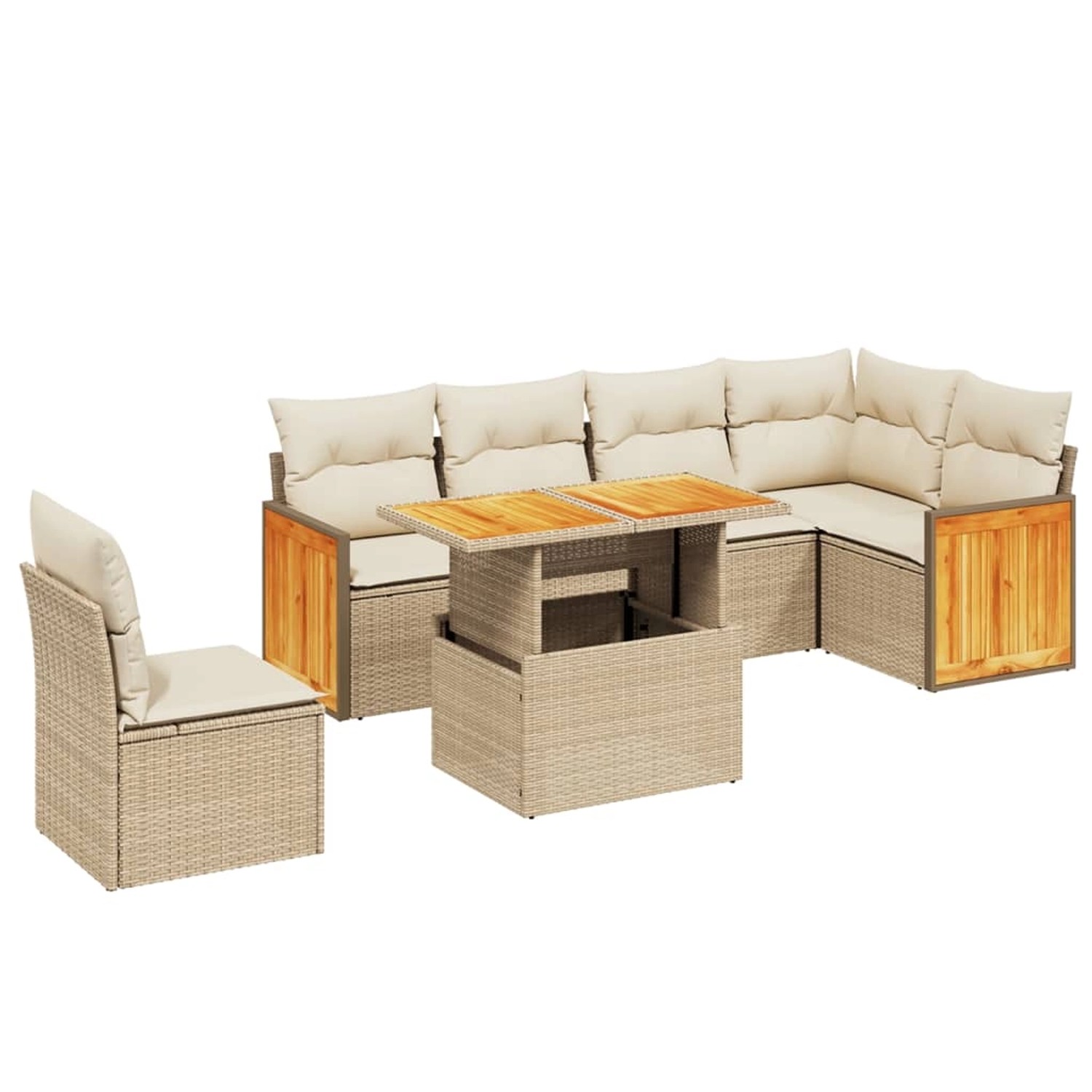 vidaXL 7-tlg Garten-Sofagarnitur mit Kissen Beige Poly Rattan Modell 396 vidaXL 7-tlg Garten-Sofagarnitur mit Kissen Beige Poly Rattan Modell 396 von VIDAXL