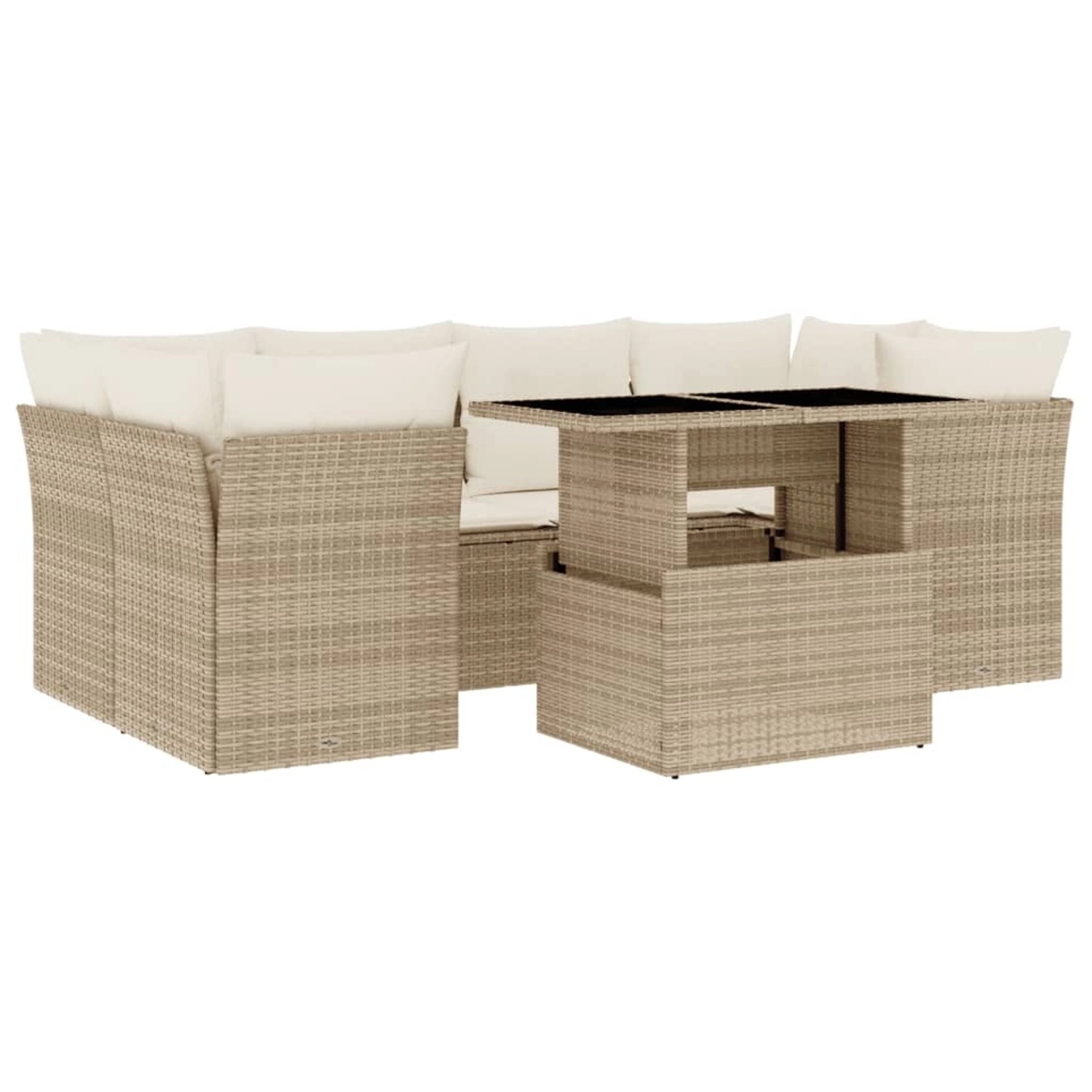 vidaXL 7-tlg Garten-Sofagarnitur mit Kissen Beige Poly Rattan Modell 399 vidaXL 7-tlg Garten-Sofagarnitur mit Kissen Beige Poly Rattan Modell 399 von VIDAXL