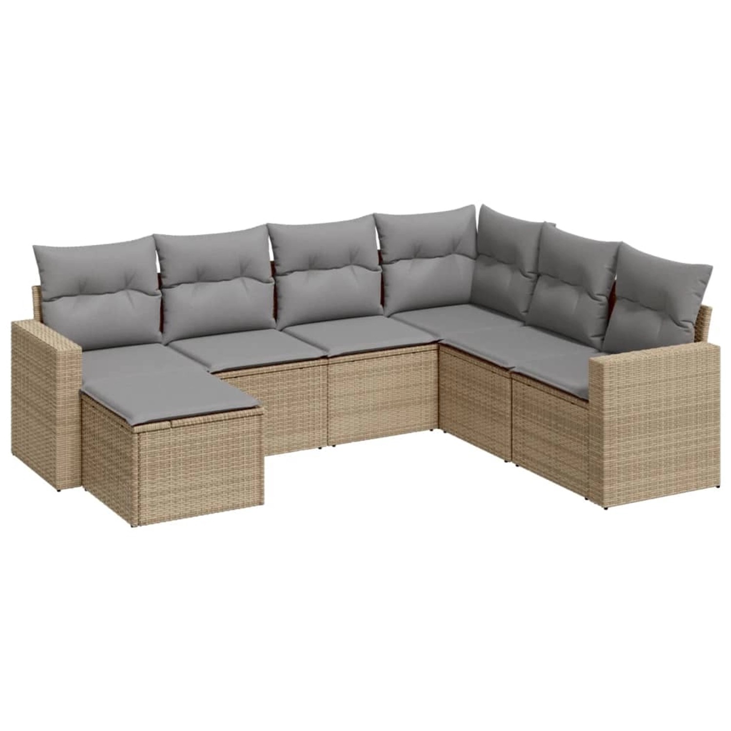 vidaXL 7-tlg Garten-Sofagarnitur mit Kissen Beige Poly Rattan Modell 50 vidaXL 7-tlg Garten-Sofagarnitur mit Kissen Beige Poly Rattan Modell 50 von VIDAXL