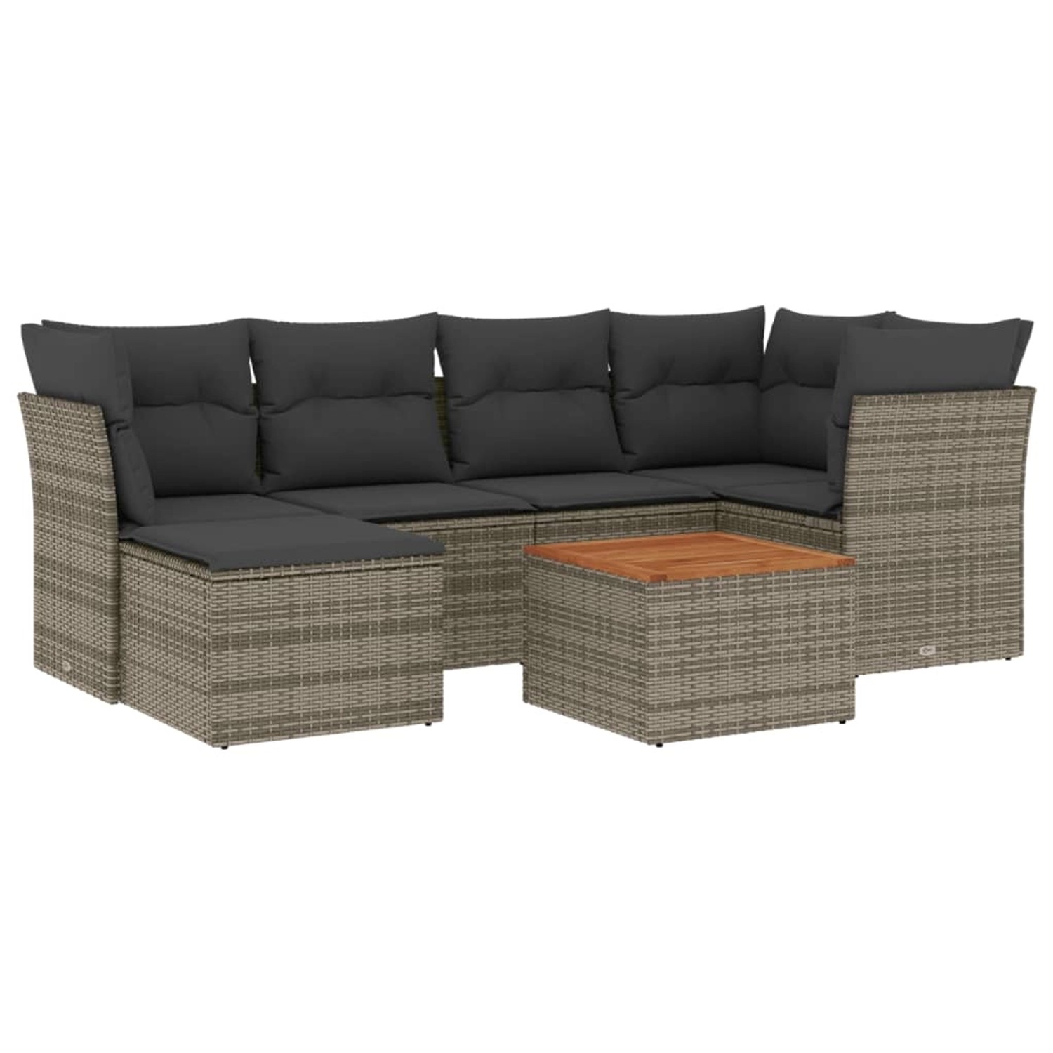 vidaXL 7-tlg Garten-Sofagarnitur mit Kissen Grau Poly Rattan Modell 108 vidaXL 7-tlg Garten-Sofagarnitur mit Kissen Grau Poly Rattan Modell 108 von VIDAXL