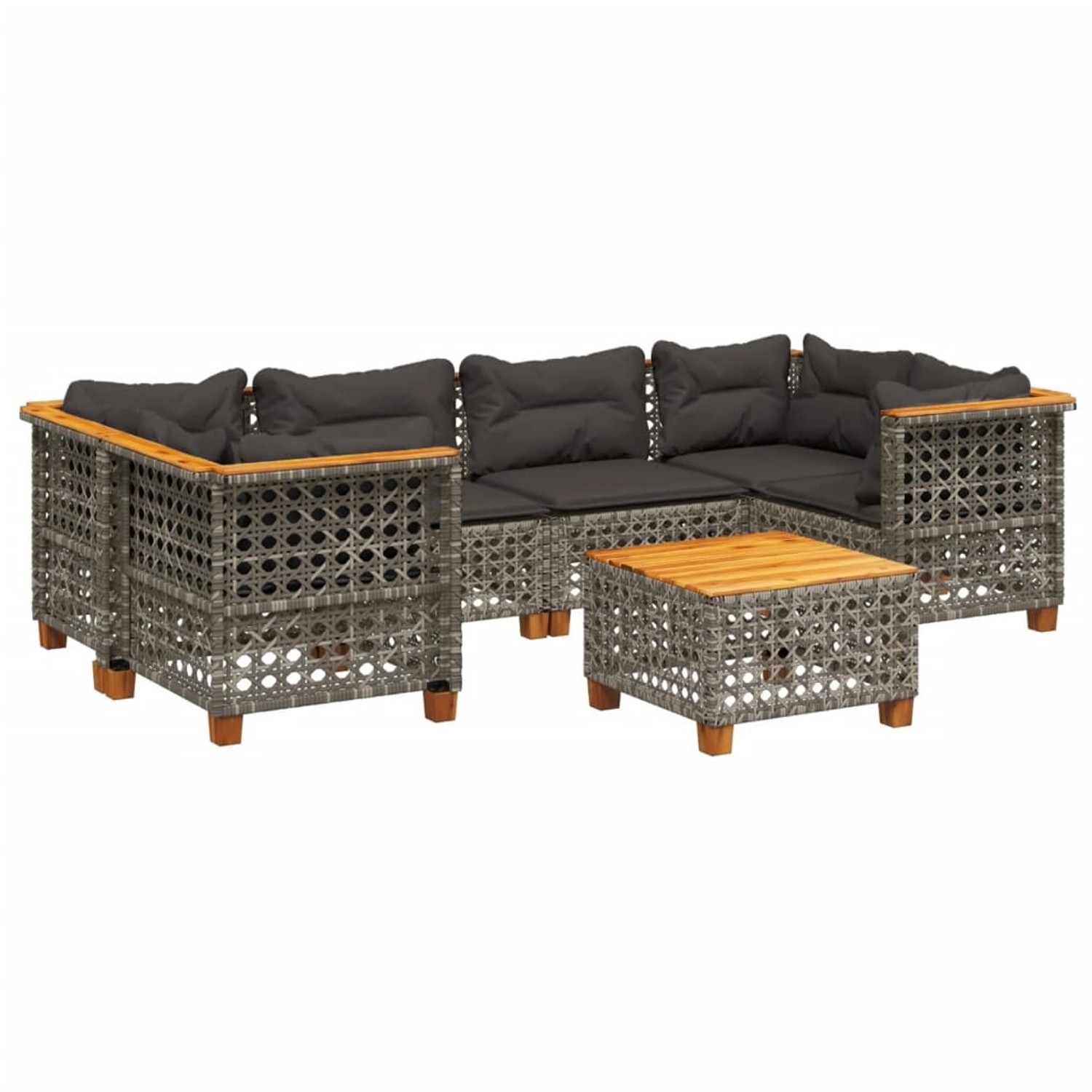 vidaXL 7-tlg Garten-Sofagarnitur mit Kissen Grau Poly Rattan Modell 195 vidaXL 7-tlg Garten-Sofagarnitur mit Kissen Grau Poly Rattan Modell 195 von VIDAXL