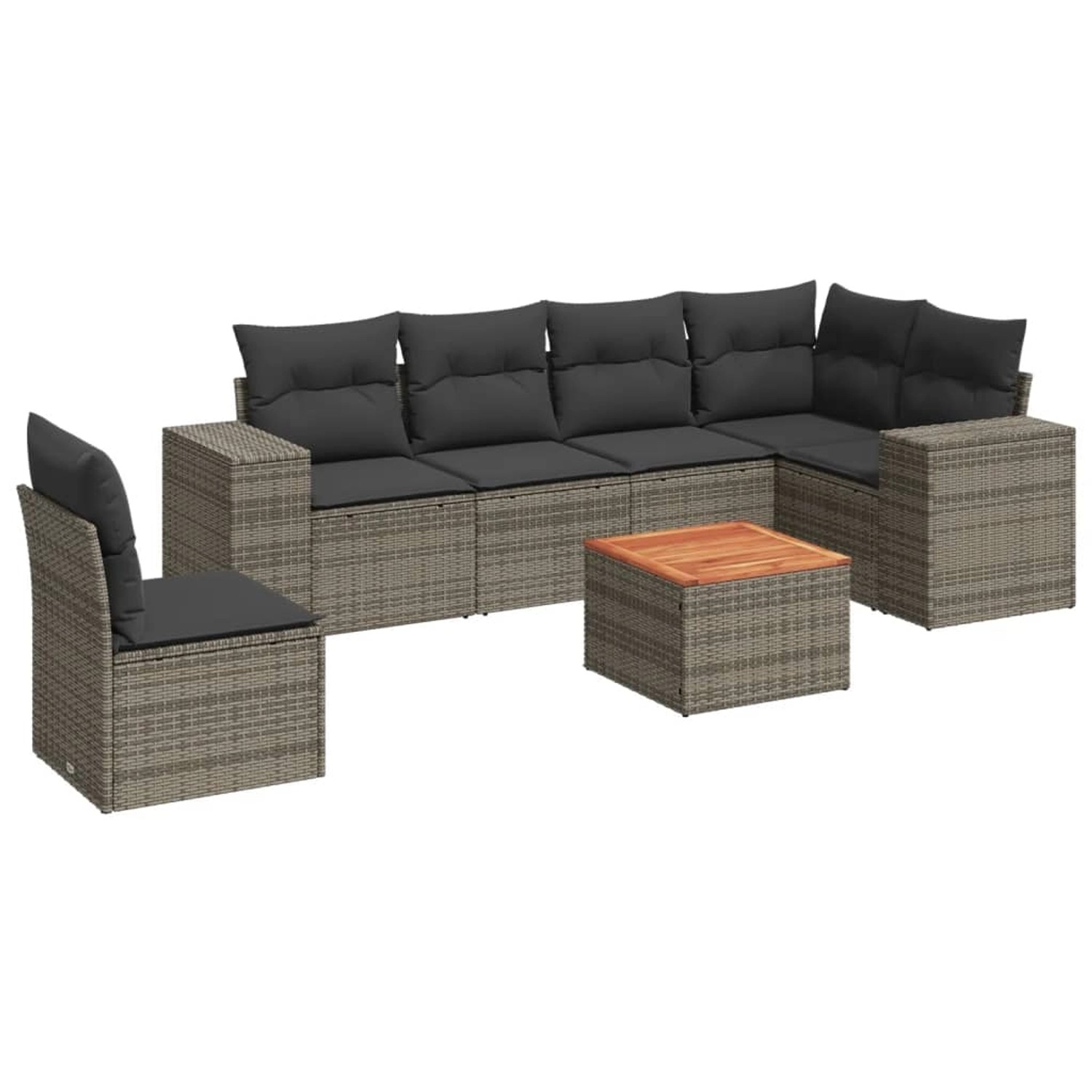 vidaXL 7-tlg Garten-Sofagarnitur mit Kissen Grau Poly Rattan Modell 29 vidaXL 7-tlg Garten-Sofagarnitur mit Kissen Grau Poly Rattan Modell 29 von VIDAXL
