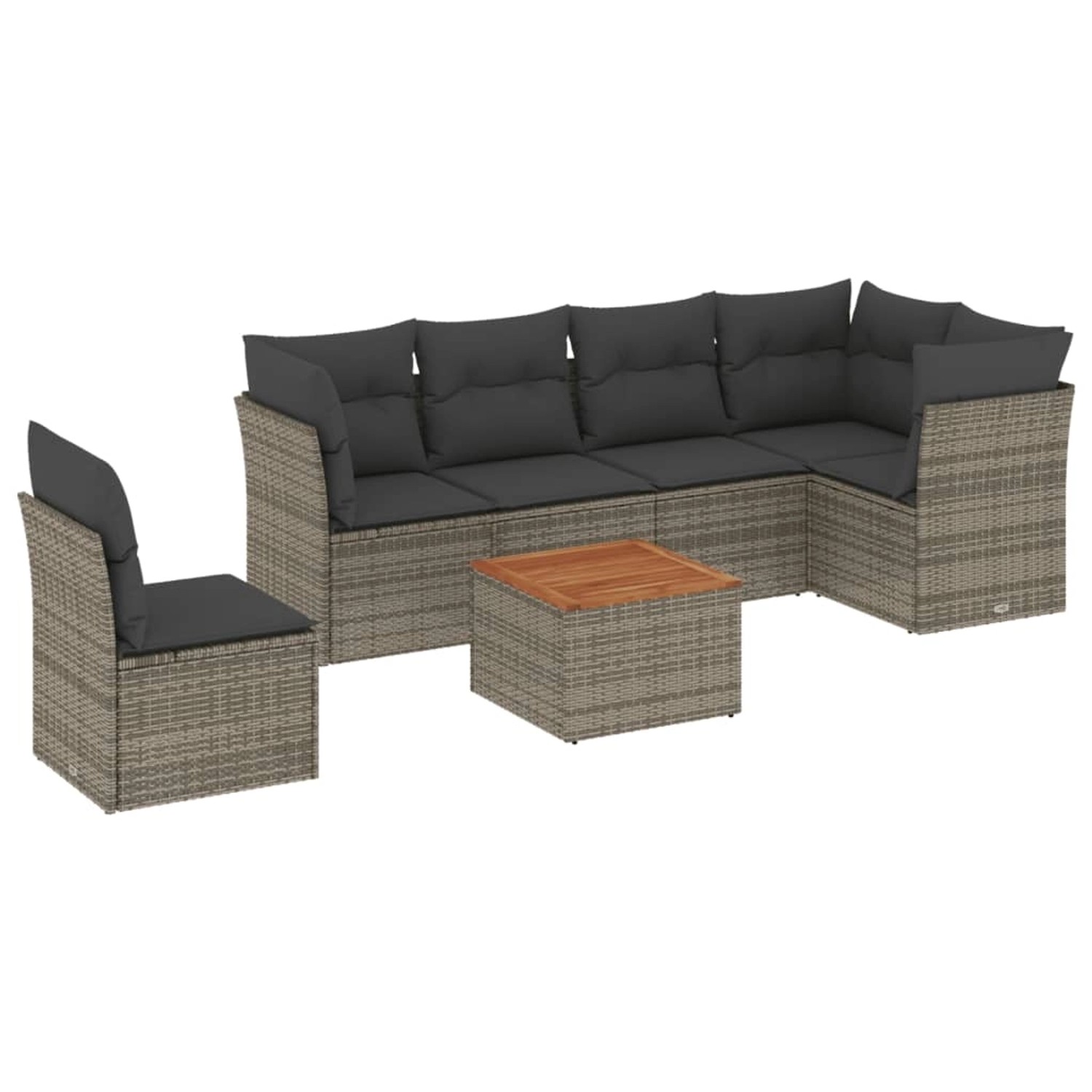 vidaXL 7-tlg Garten-Sofagarnitur mit Kissen Grau Poly Rattan Modell 33 vidaXL 7-tlg Garten-Sofagarnitur mit Kissen Grau Poly Rattan Modell 33 von VIDAXL