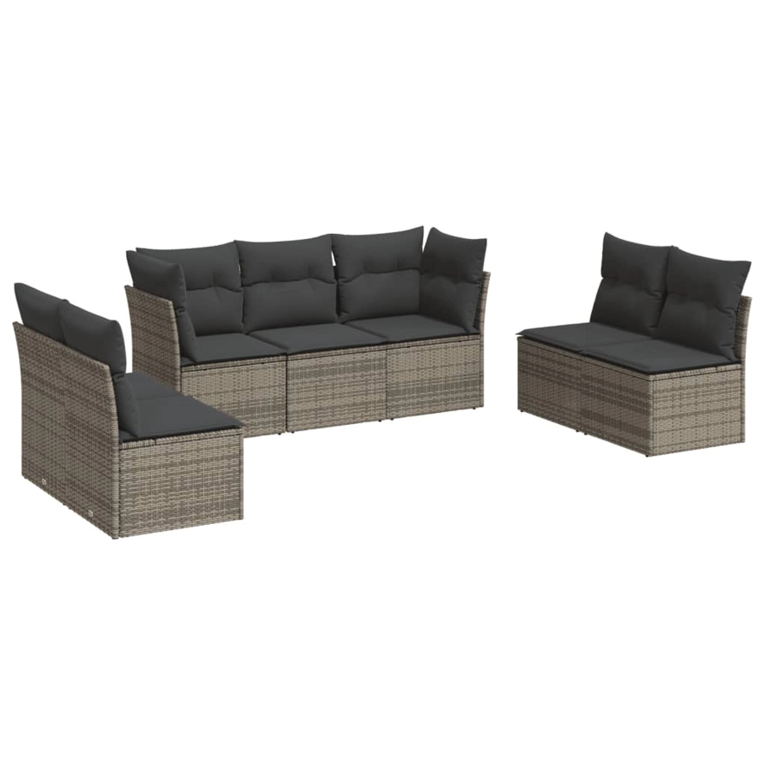 vidaXL 7-tlg Garten-Sofagarnitur mit Kissen Grau Poly Rattan Modell 47 vidaXL 7-tlg Garten-Sofagarnitur mit Kissen Grau Poly Rattan Modell 47 von VIDAXL