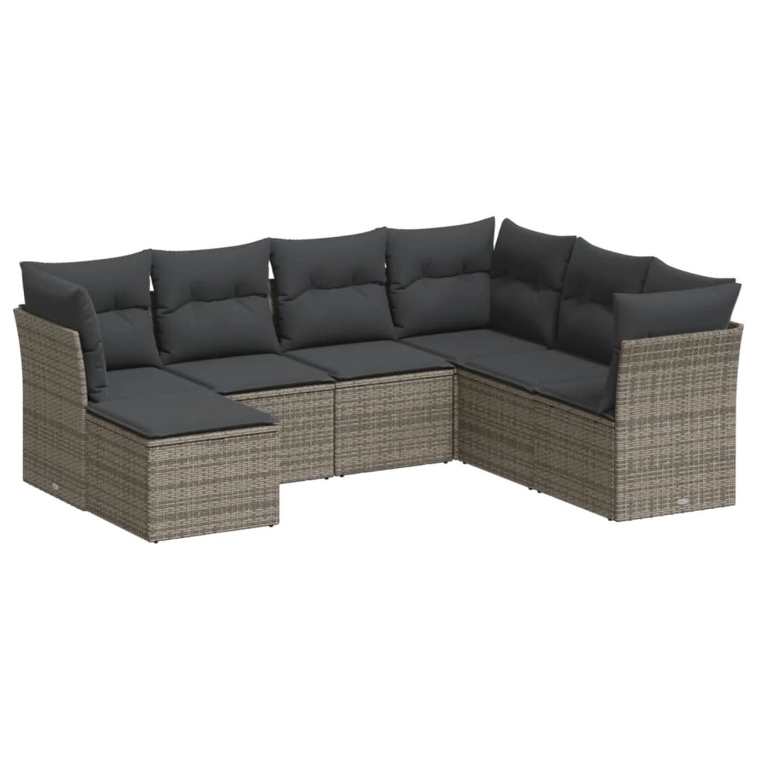 vidaXL 7-tlg Garten-Sofagarnitur mit Kissen Grau Poly Rattan Modell 50 vidaXL 7-tlg Garten-Sofagarnitur mit Kissen Grau Poly Rattan Modell 50 von VIDAXL