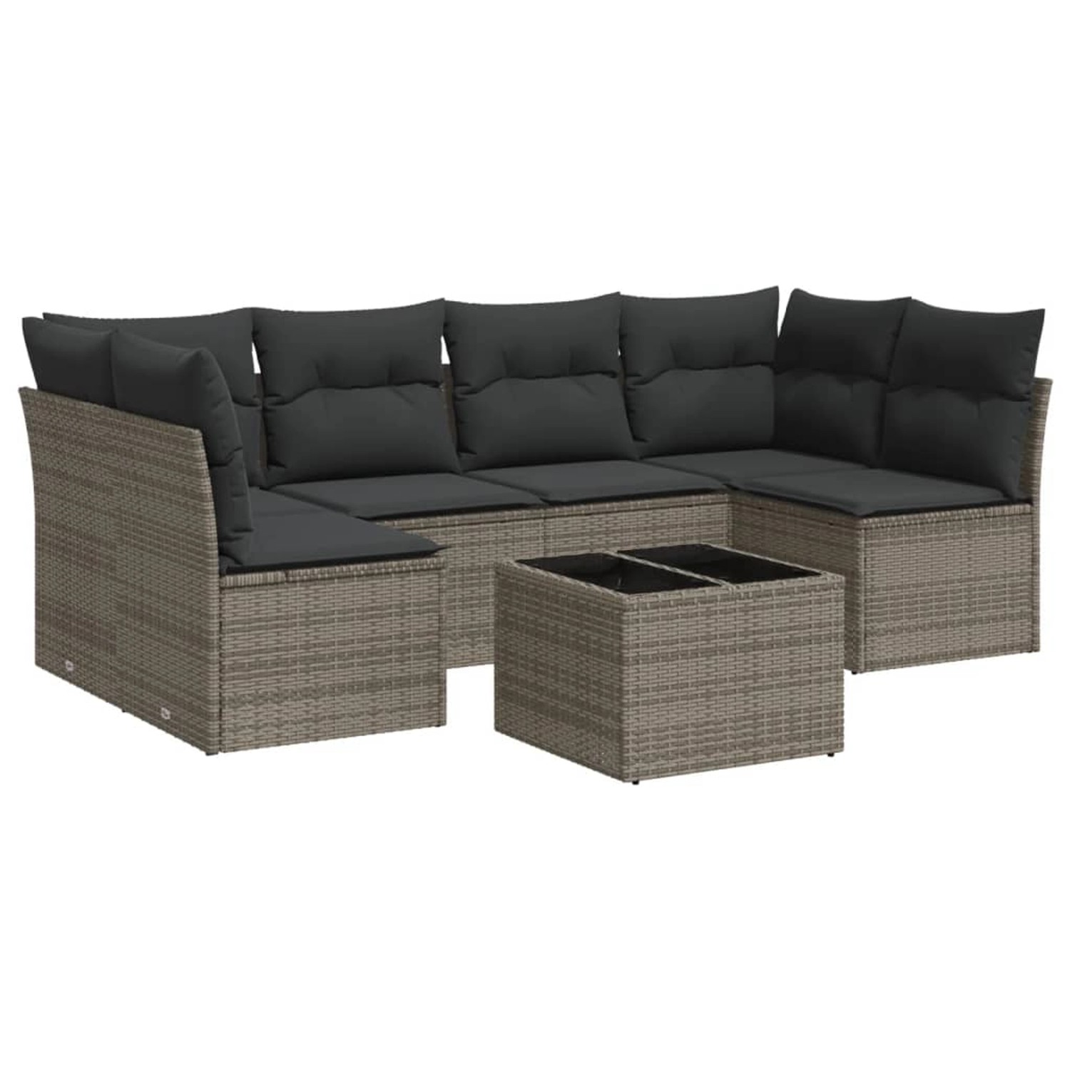 vidaXL 7-tlg Garten-Sofagarnitur mit Kissen Grau Poly Rattan Modell 60 vidaXL 7-tlg Garten-Sofagarnitur mit Kissen Grau Poly Rattan Modell 60 von VIDAXL