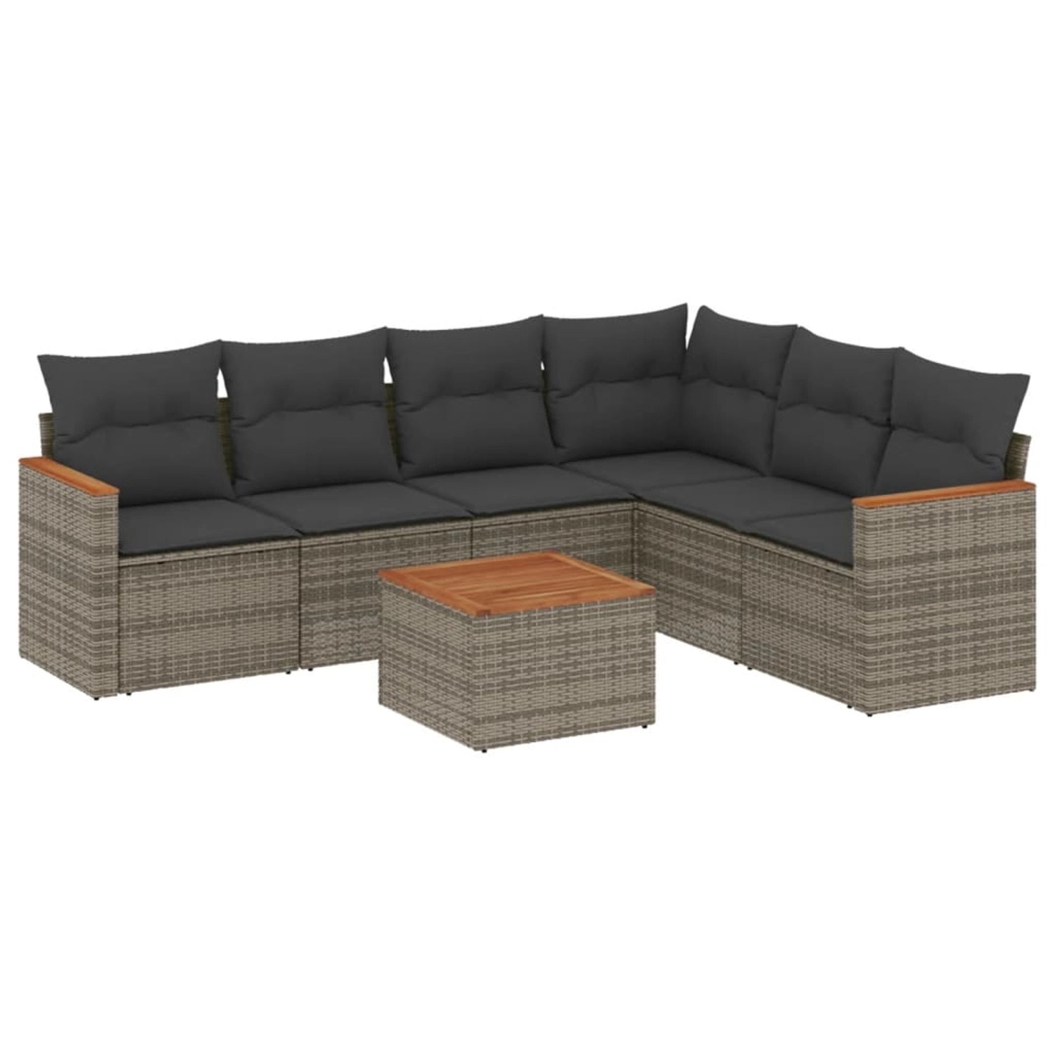 vidaXL 7-tlg Garten-Sofagarnitur mit Kissen Grau Poly Rattan Modell 71 vidaXL 7-tlg Garten-Sofagarnitur mit Kissen Grau Poly Rattan Modell 71 von VIDAXL