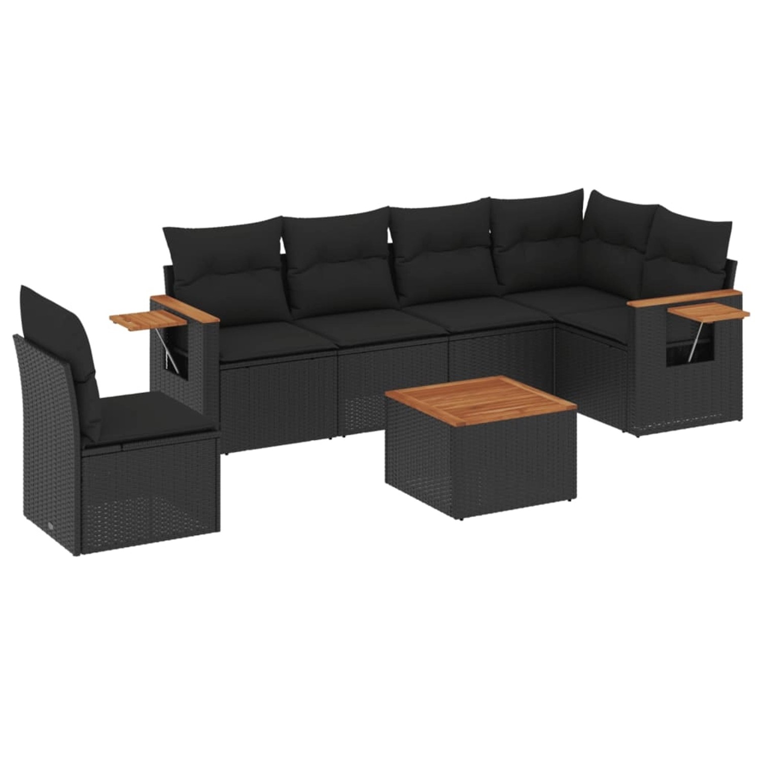 vidaXL 7-tlg Garten-Sofagarnitur mit Kissen Schwarz Poly Rattan Modell 126 vidaXL 7-tlg Garten-Sofagarnitur mit Kissen Schwarz Poly Rattan Modell 126 von VIDAXL