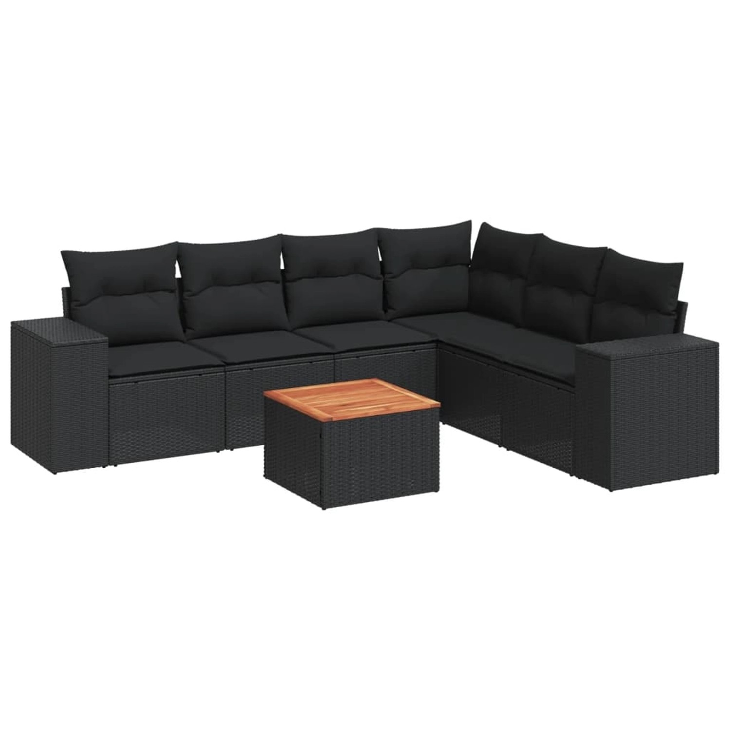 vidaXL 7-tlg Garten-Sofagarnitur mit Kissen Schwarz Poly Rattan Modell 50 vidaXL 7-tlg Garten-Sofagarnitur mit Kissen Schwarz Poly Rattan Modell 50 von VIDAXL