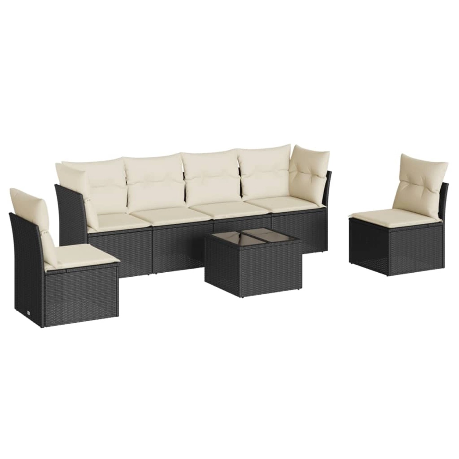 vidaXL 7-tlg Garten-Sofagarnitur mit Kissen Schwarz Poly Rattan Modell 60 vidaXL 7-tlg Garten-Sofagarnitur mit Kissen Schwarz Poly Rattan Modell 60 von VIDAXL